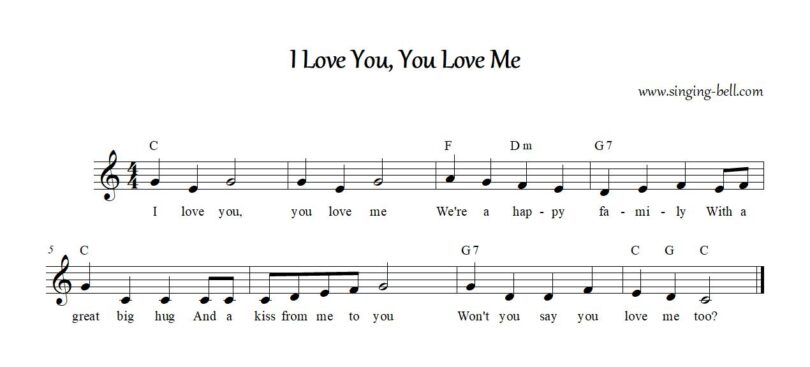 I Love You You Love Me Sheet Music And Karaoke