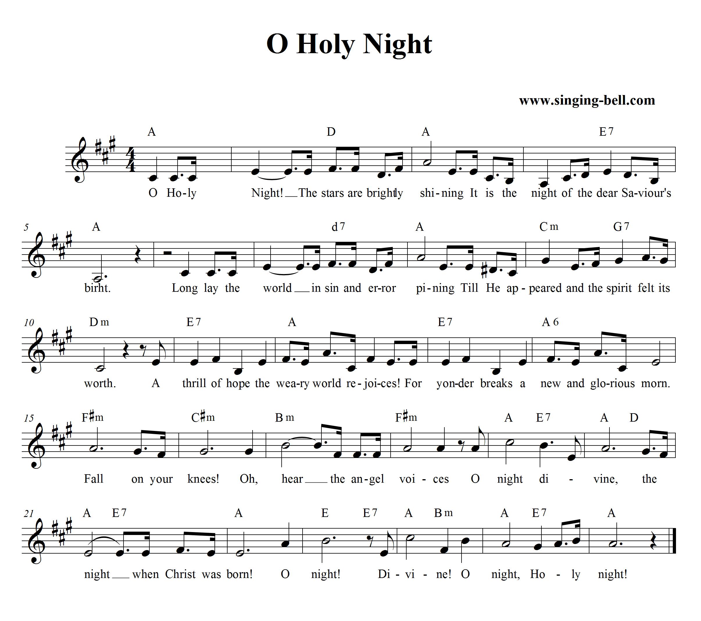 O Holy Night (Cantique de Noël) Free Christmas Carols