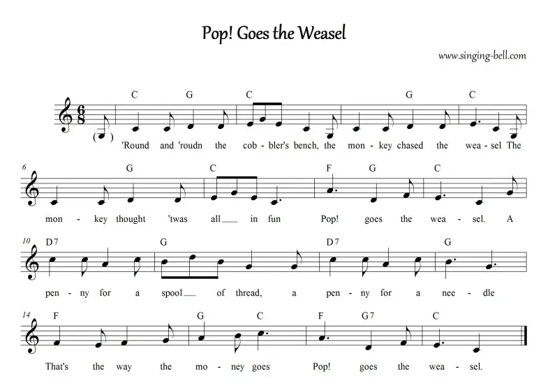 Pop Goes The Weasel Nursery Rhymes With Lyrics Free Mp3