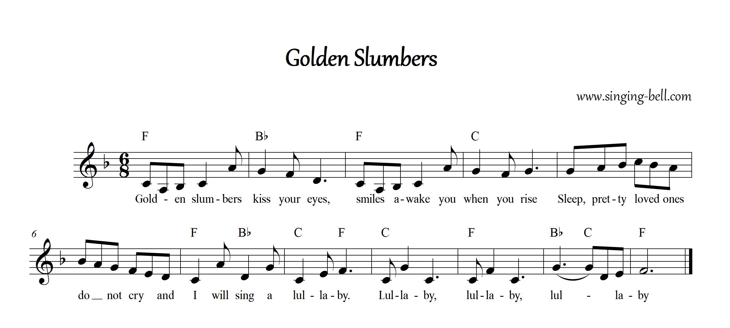 Golden slumbers kiss your eyes; A Lullaby - PICRYL - Public Domain