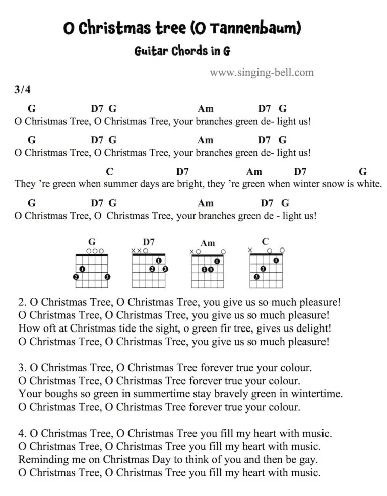 18 Easy Christmas Songs on the Guitar with Chords and Tabs : Singing Bell