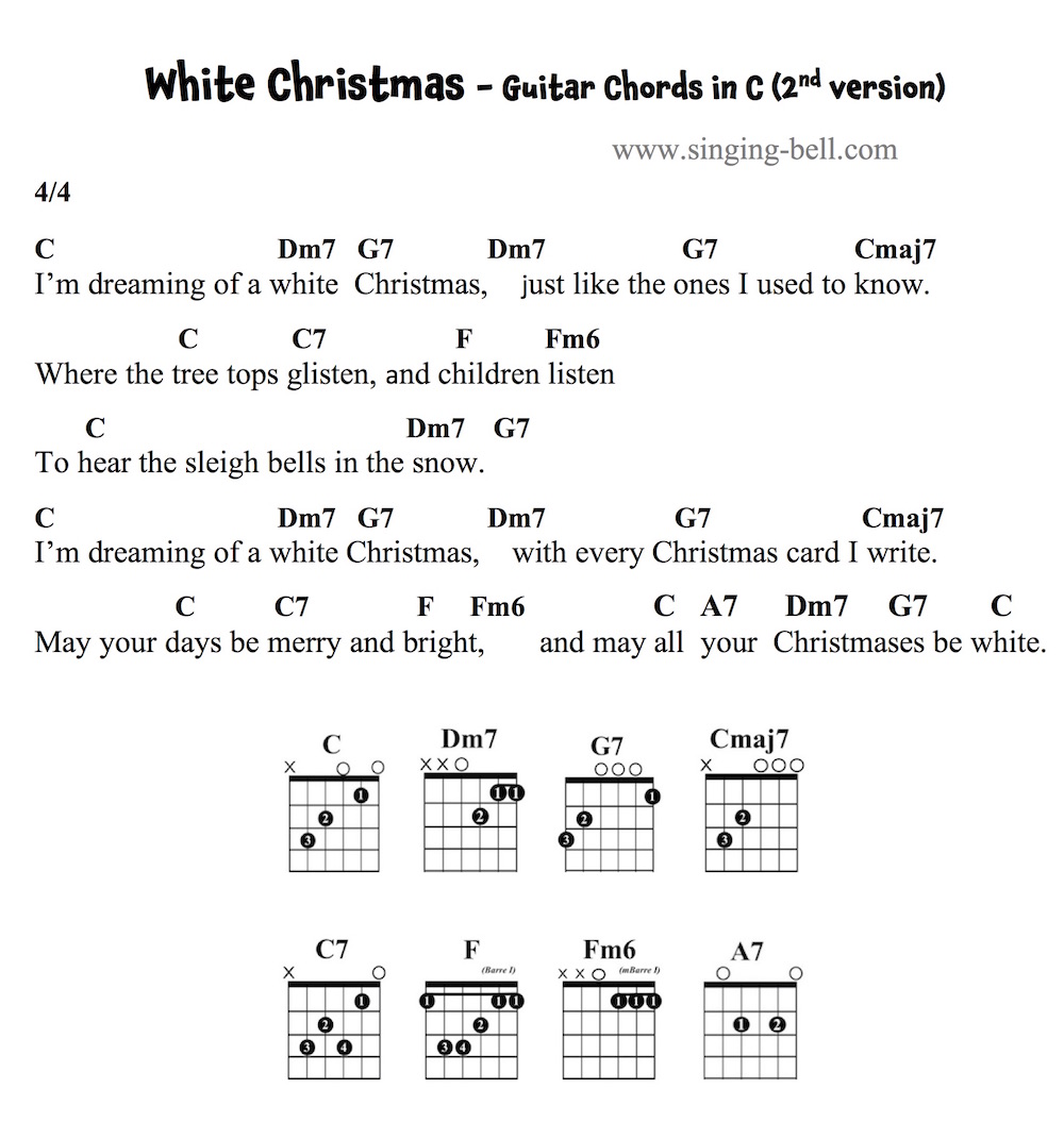 guitar chords for white christmas