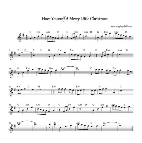 Have Yourself A Merry Little Christmas - Piano Notes, Chords