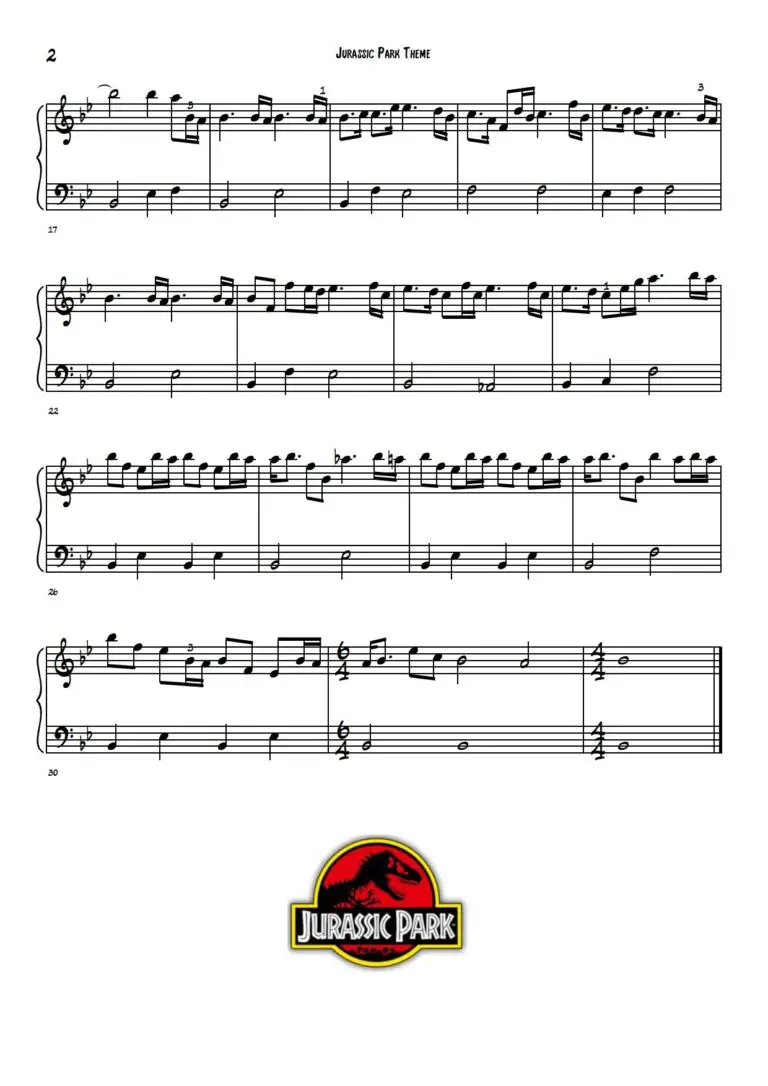 Jurassic Park - Piano Tutorial, Sheet Music, Notes, Chords