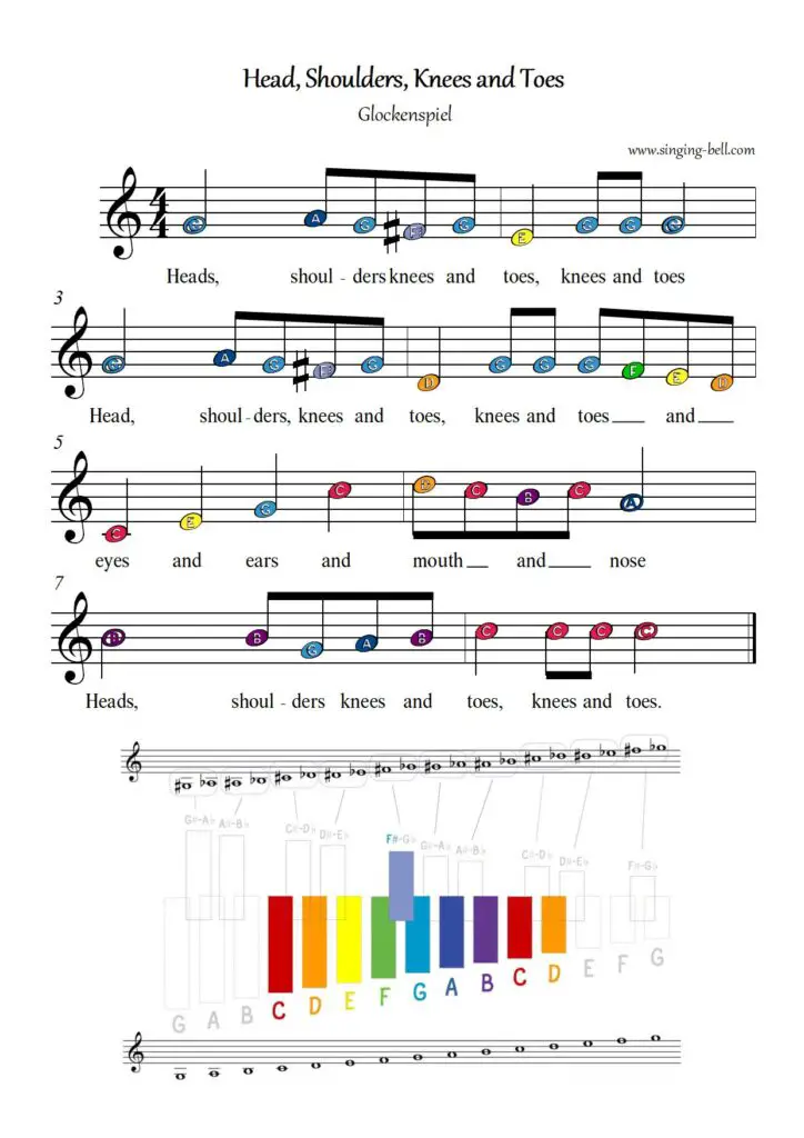 Head Shoulders Knees and Toes Glockenspiel / Xylophone