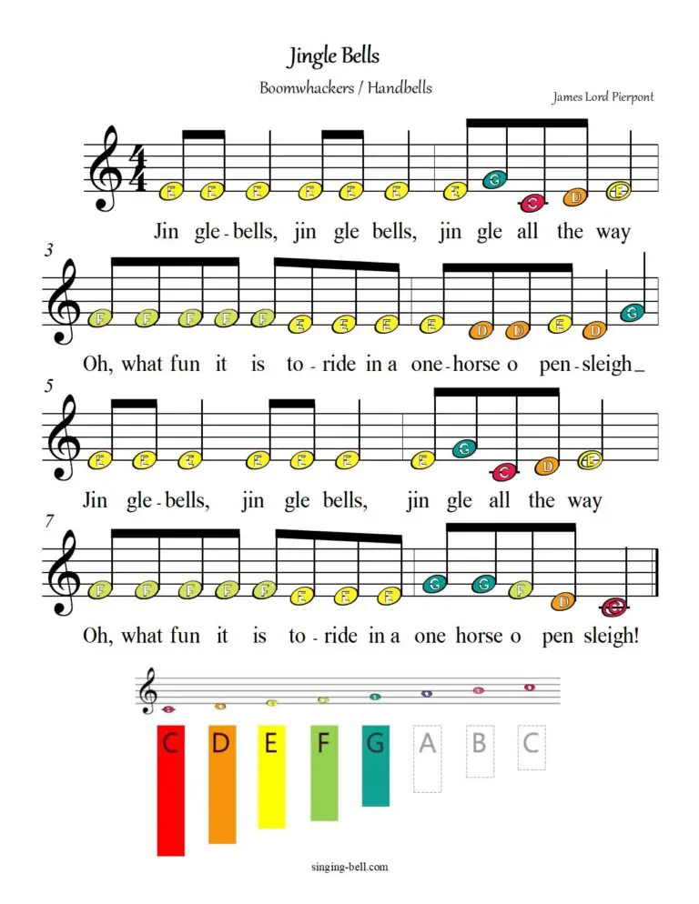 Jingle Bells Boomwhackers / Handbell Sheet Music