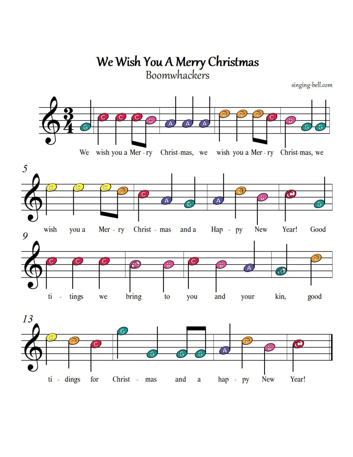 We Wish You a Merry Christmas for Boomwhackers / Handbells