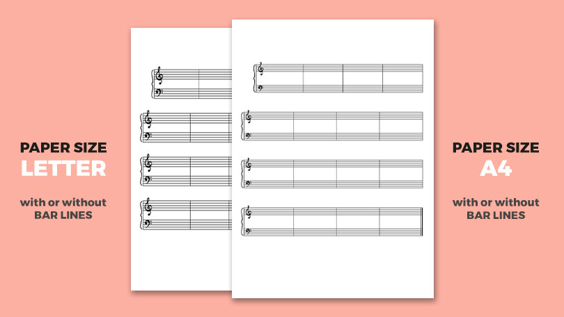 Blank Piano Staff (A4 or LETTER)