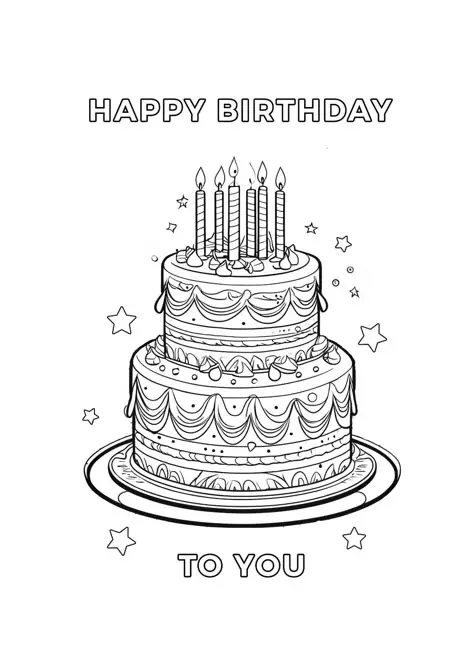 Happy Birthday Sheet Music PDF Coloring Page Preview 3