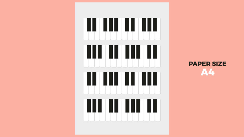 Blank Piano Keyboard Sheet PDF (A4)