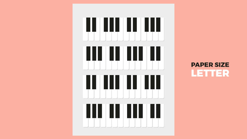 Blank Piano Keyboard Sheet PDF (Letter)